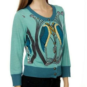 Knitted Dove Art Deco Bird Cardigan